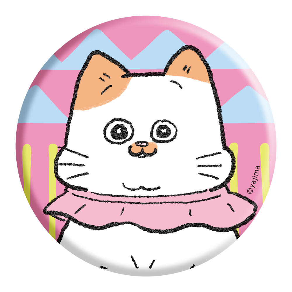 『ねこに転生したおじさん』ぷるにゃにゃっぷ（渋谷ショップ）のグッズ、缶バッジです。
