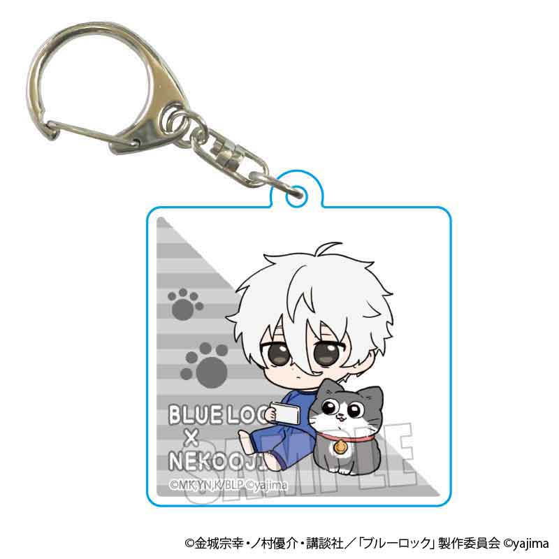 TVアニメ『ブルーロック』×『ねこに転生したおじさん』TSUTAYA POP UP SHOPのグッズ、トレーディングアクリルキーホルダーです。