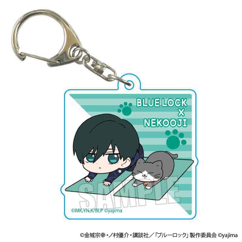 TVアニメ『ブルーロック』×『ねこに転生したおじさん』TSUTAYA POP UP SHOPのグッズ、トレーディングアクリルキーホルダーです。