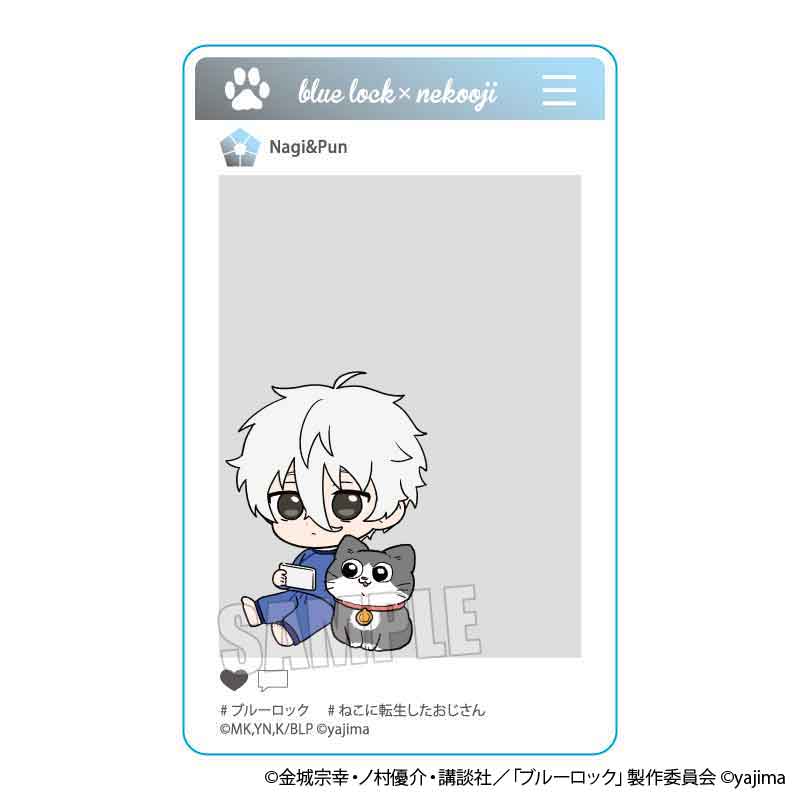 TVアニメ『ブルーロック』×『ねこに転生したおじさん』TSUTAYA POP UP SHOPのグッズ、アクリルカードです。