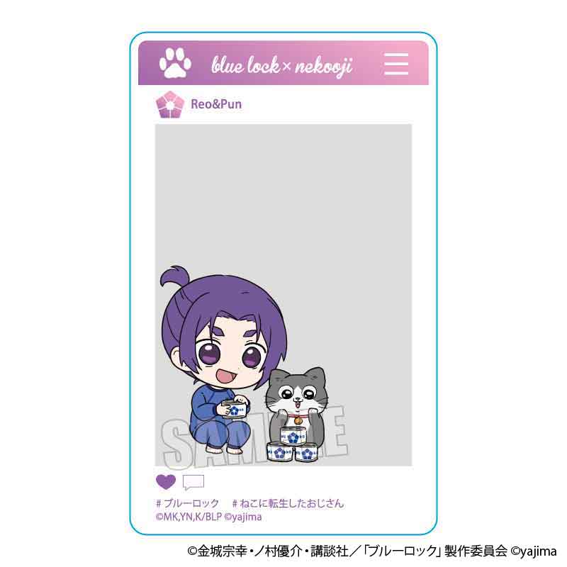 TVアニメ『ブルーロック』×『ねこに転生したおじさん』TSUTAYA POP UP SHOPのグッズ、アクリルカードです。