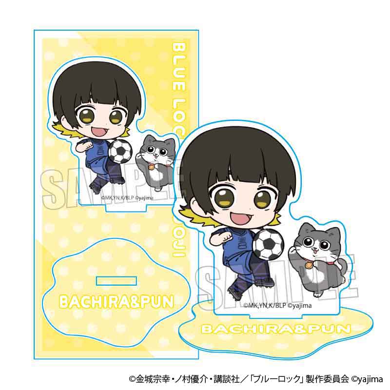 TVアニメ『ブルーロック』×『ねこに転生したおじさん』TSUTAYA POP UP SHOPのグッズ、アクリルフィギュアです。