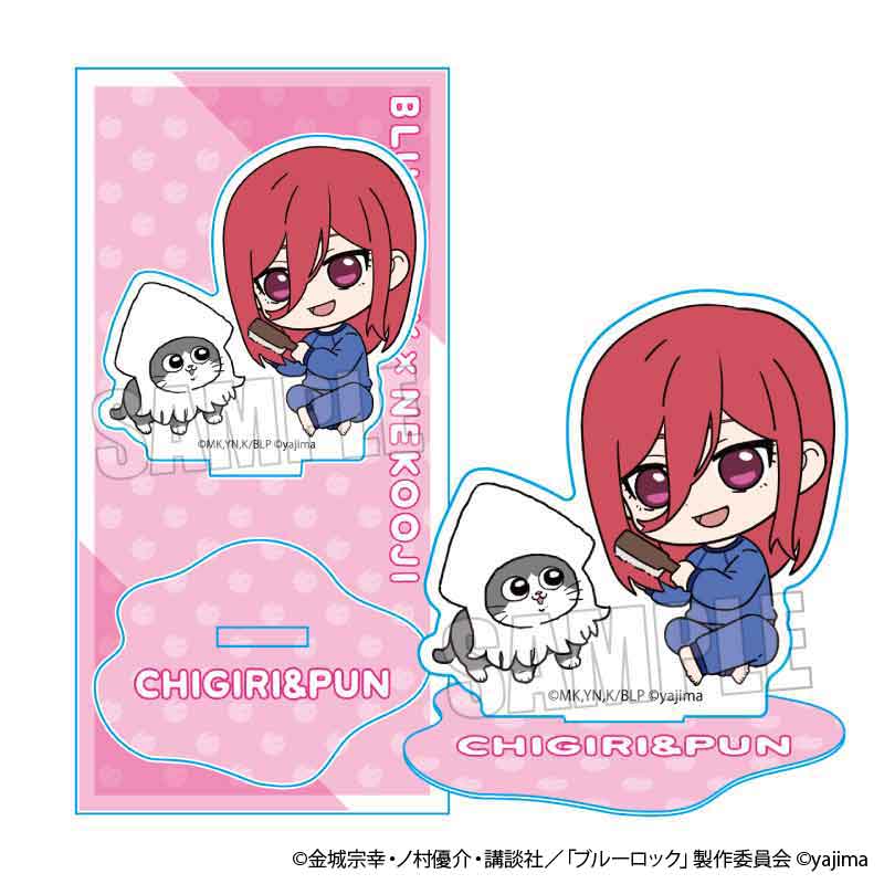 TVアニメ『ブルーロック』×『ねこに転生したおじさん』TSUTAYA POP UP SHOPのグッズ、アクリルフィギュアです。