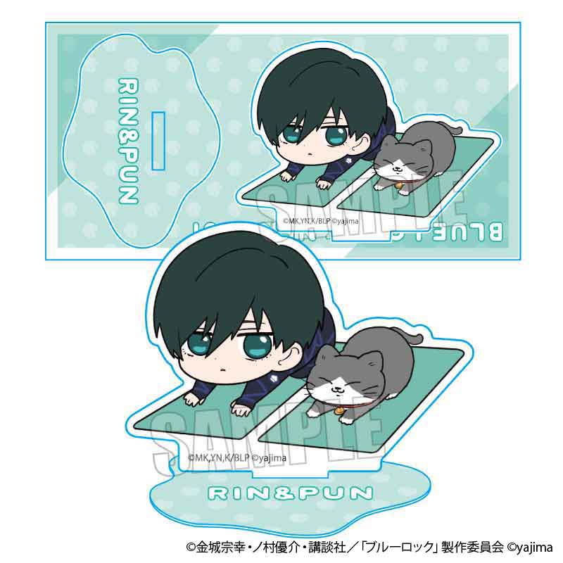 TVアニメ『ブルーロック』×『ねこに転生したおじさん』TSUTAYA POP UP SHOPのグッズ、アクリルフィギュアです。