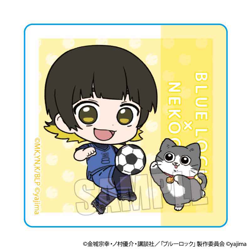TVアニメ『ブルーロック』×『ねこに転生したおじさん』TSUTAYA POP UP SHOPのグッズ、シールです。