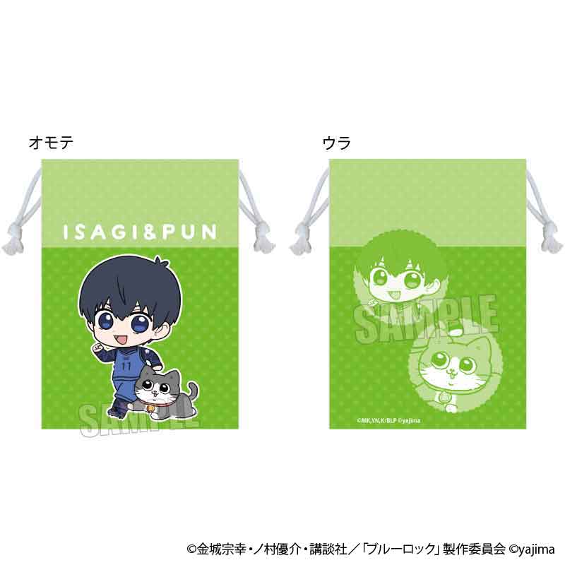 TVアニメ『ブルーロック』×『ねこに転生したおじさん』TSUTAYA POP UP SHOPのグッズ、巾着です。