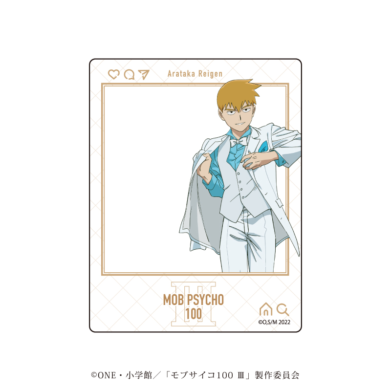 『モブサイコ100 III』POP UP SHOPのグッズ、アクリルカード（ブラインド）です。