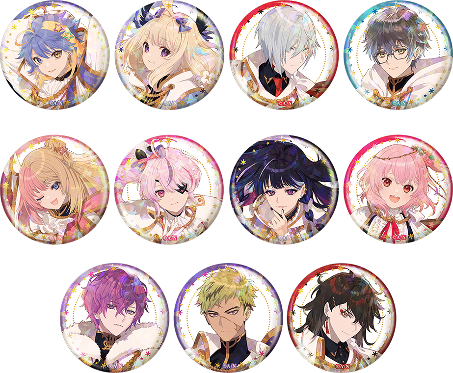 『NIJISANJI EN 3rd Anniversary』のグッズ、ホログラム缶バッジです。