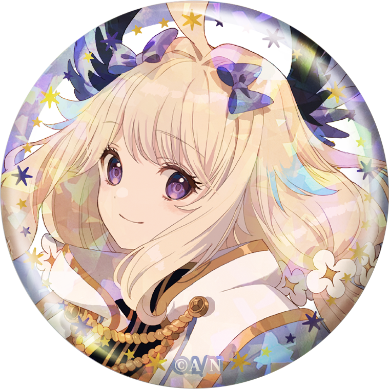 『NIJISANJI EN 3rd Anniversary』のグッズ、ホログラム缶バッジです。
