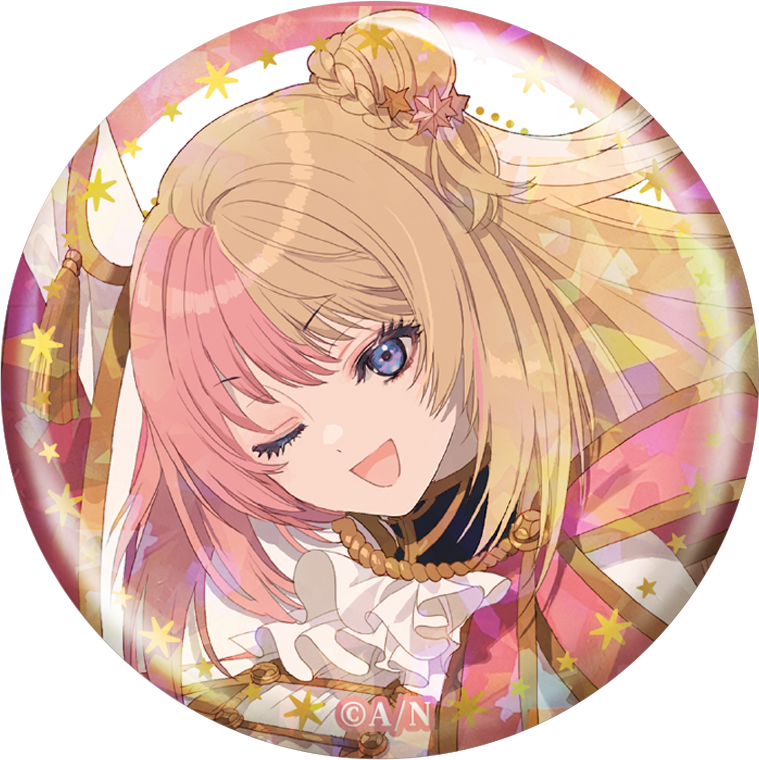 『NIJISANJI EN 3rd Anniversary』のグッズ、ホログラム缶バッジです。