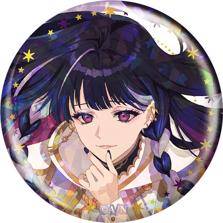 『NIJISANJI EN 3rd Anniversary』のグッズ、ホログラム缶バッジです。