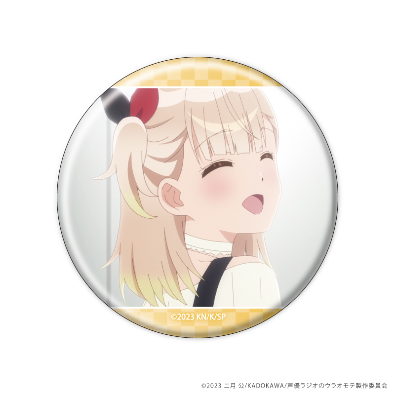 『声優ラジオのウラオモテ』TSUTAYA POP UP SHOPのグッズ、トレーディング缶バッジです。