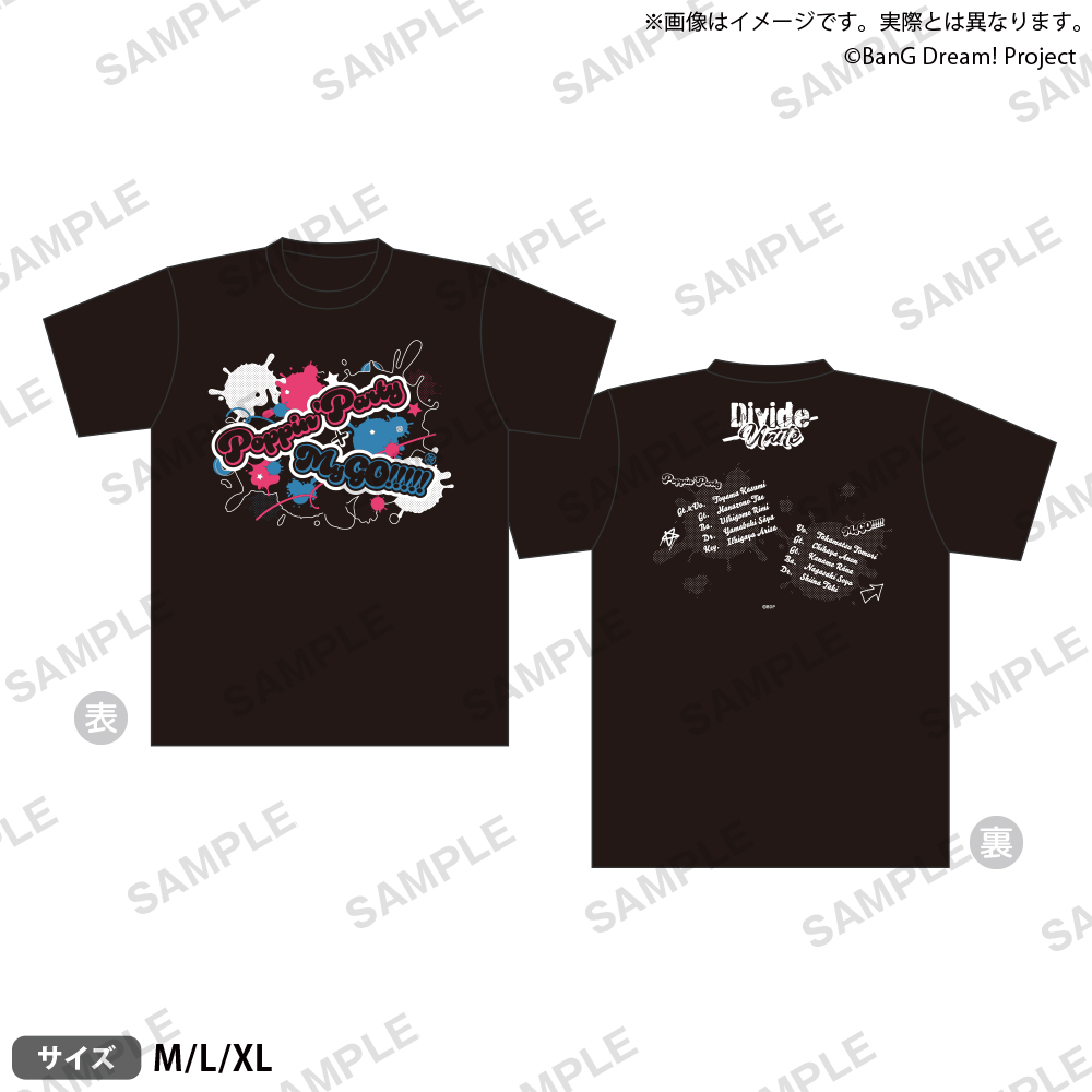 「BanG Dream! It’s MyGO!!!!!」のグッズ、Poppin'Party×MyGO!!!!! 「Divide/Unite」　Tシャツです。